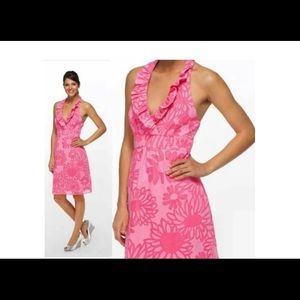 Lilly Pulitzer Ramona pink floral halter dress